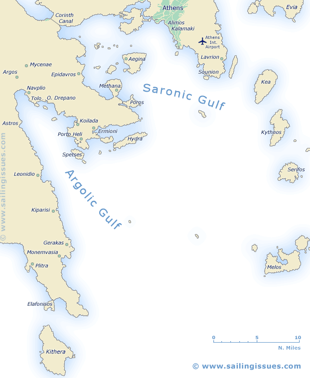 Sailing map of the Saronic Argolic