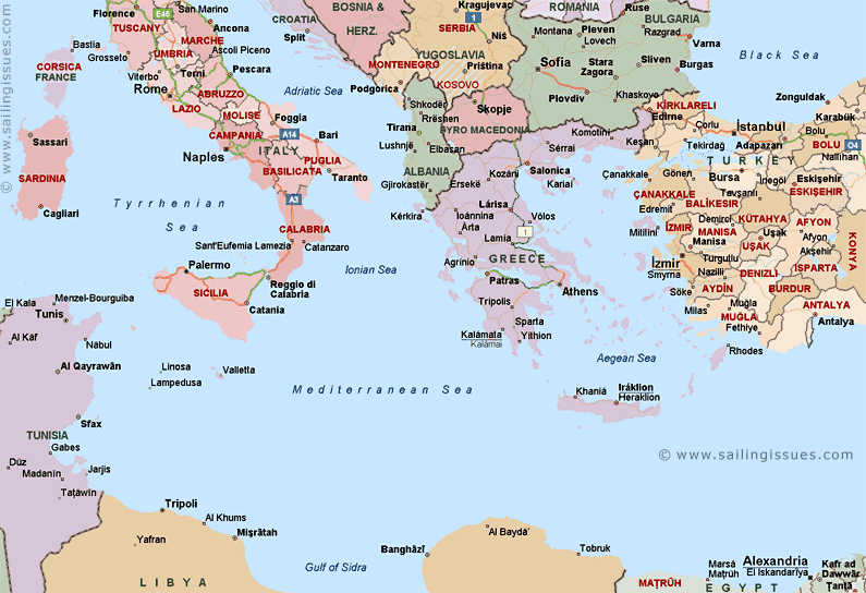 Map of the East Mediterranean