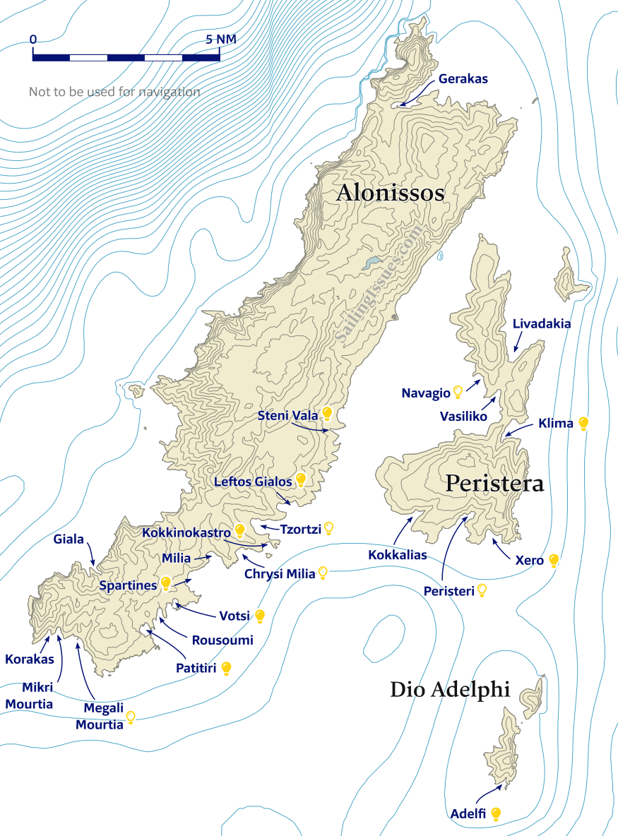 Alonissos Peristera islands nautical chart