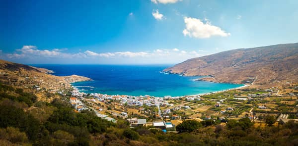 Yacht charters in the Cyclades: Andros island