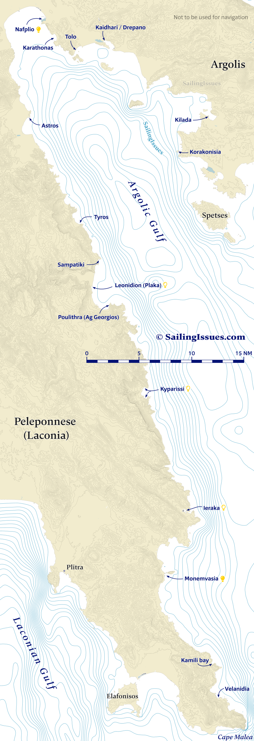 Hydra Gulf and island nautical chart