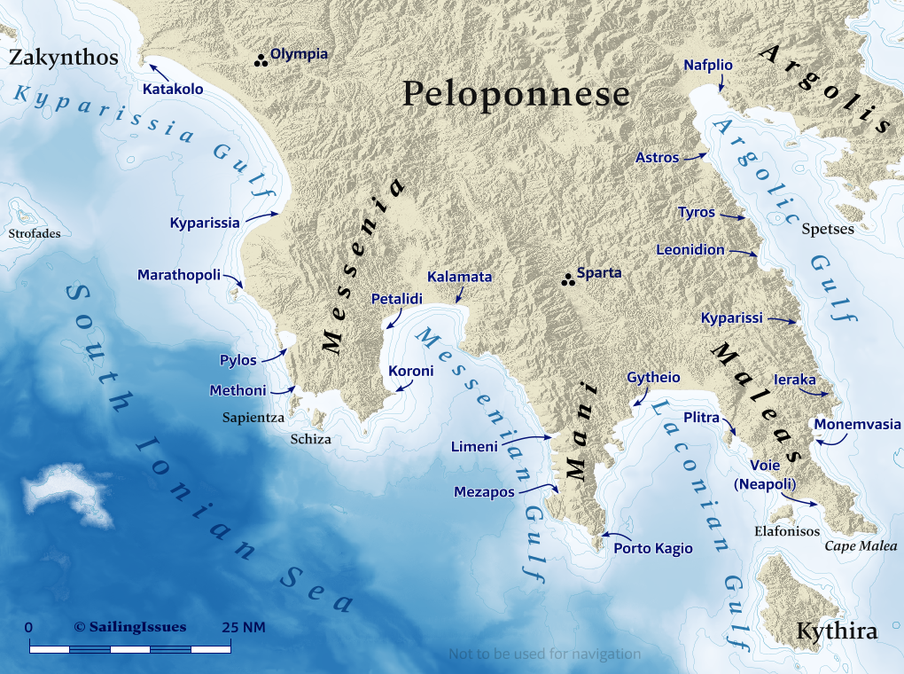 Peloponnese Gulfs nautical charts