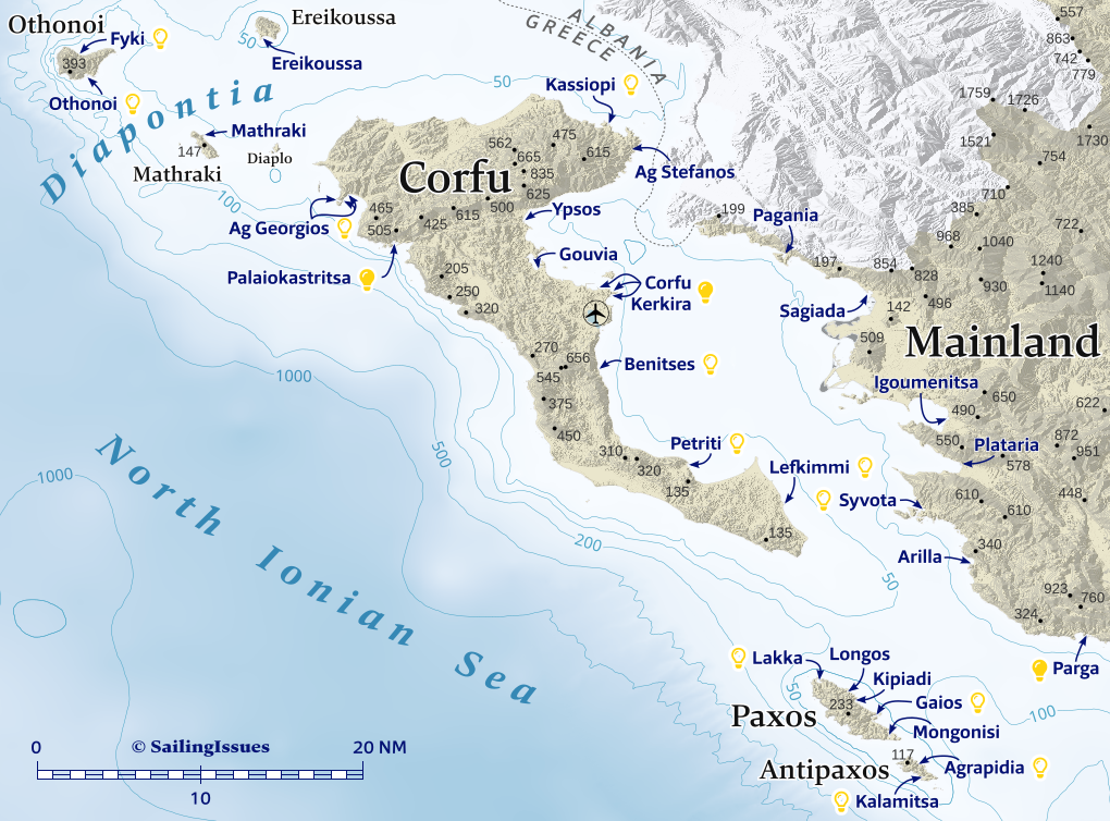 North Ionian Sea and Corfu nautical charts