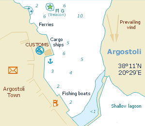 Nautical map Argostoli port, Kefalonia