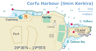 Nautical Map Corfu, Kerkira port