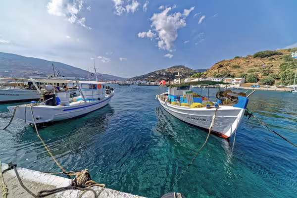 Korthi port on the SE coast of Andros.