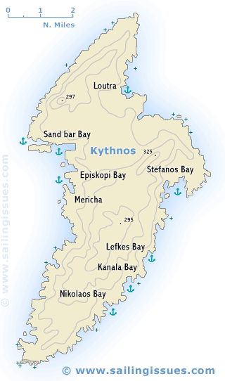 Sailing map of Kythnos