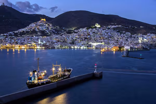 Ermoupoli port entrance, Syros, Cyclades.