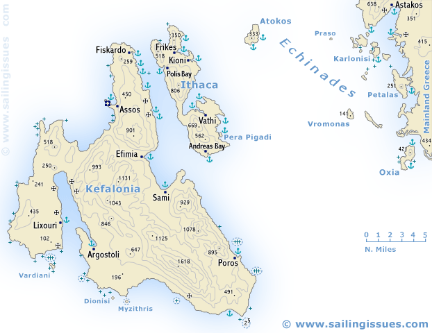 map of ithaca greece