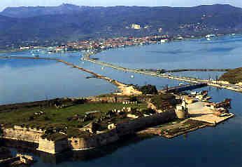 Aerial picture north side of Lefkas canal - Levkas canal