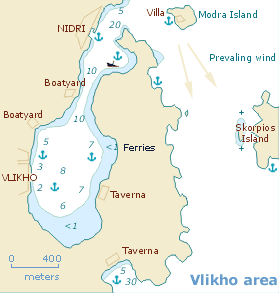 Nautical Map of Vlikho, Vlicho Lefkas