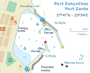 Nautical Map of Zakynthos port