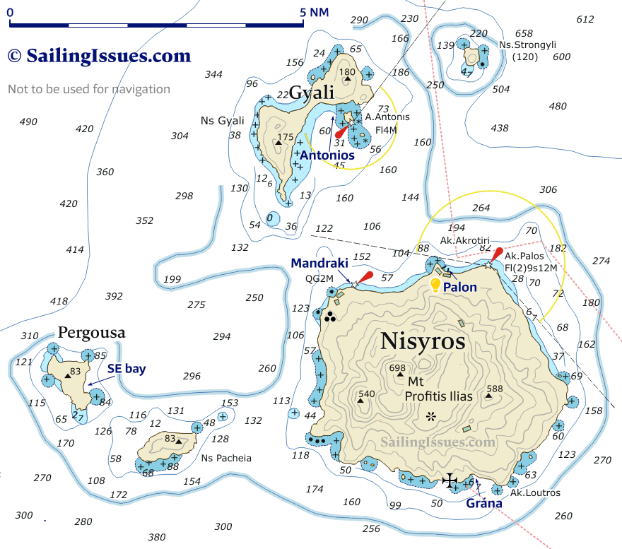 Nisyros island nautical chart