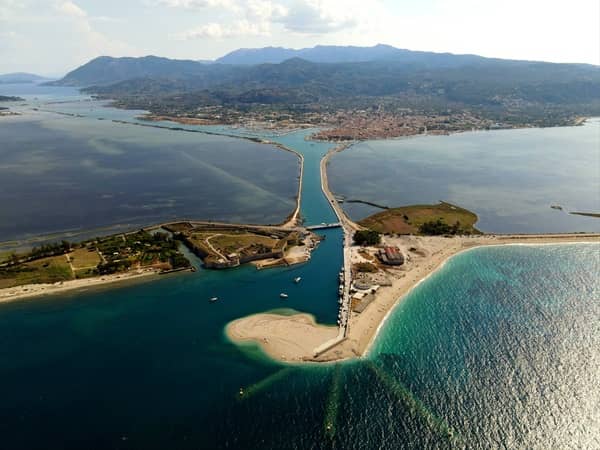 Lefkas canal aerial – yacht charters