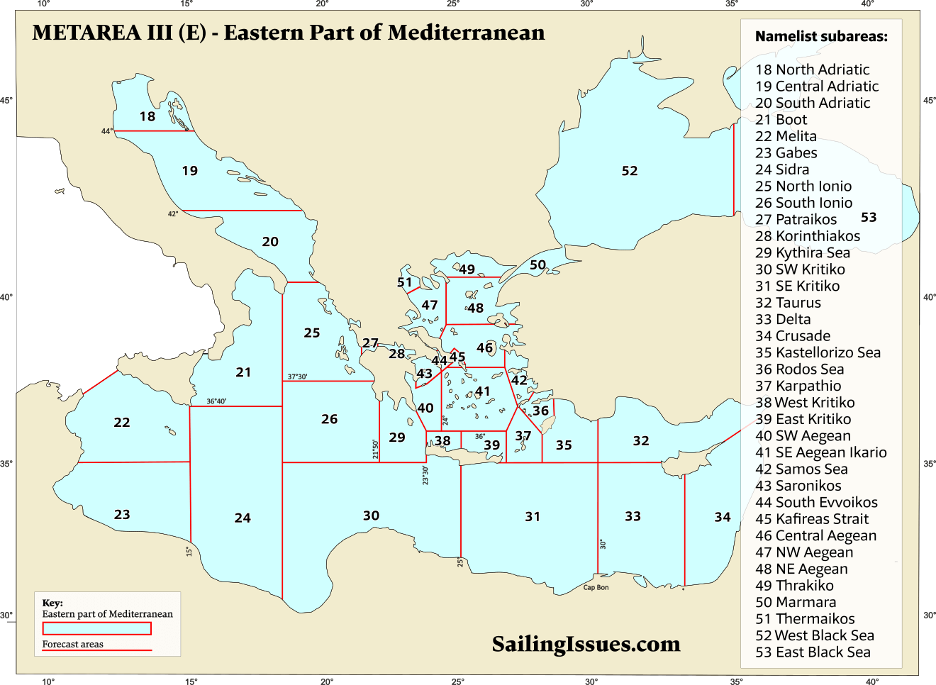 Forecast areas