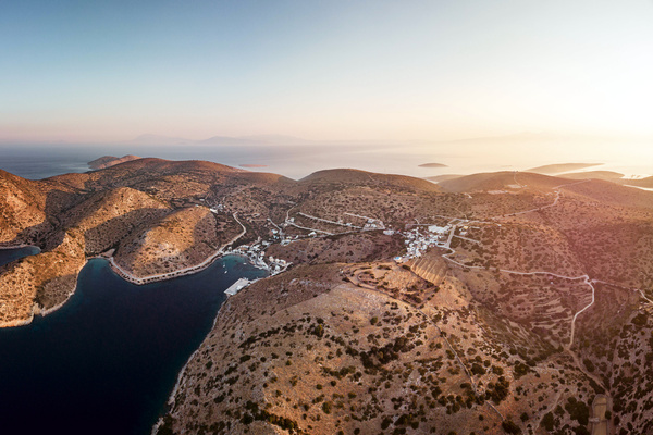 Bird's-eye view of Agios Georgios: yachting guide Dodecanese