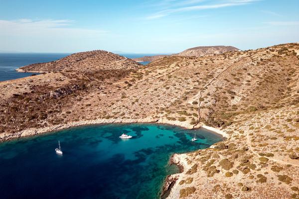 Palos anchorage on Agathonisi, Patmos, Dodecanese