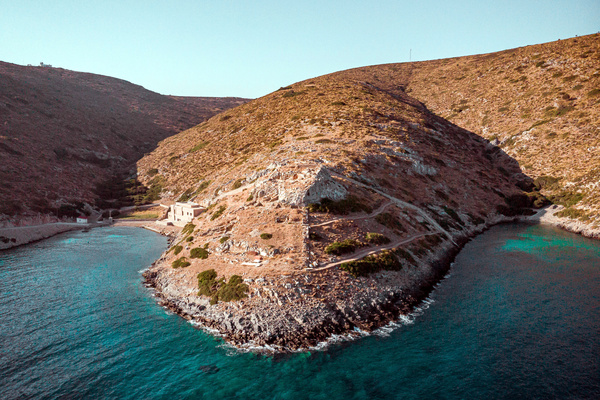 Maistros bay, Kastraki archaeological site, looking south. 