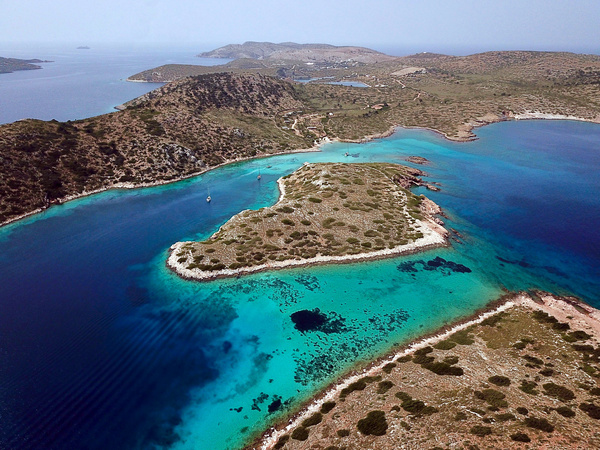 Avaptisto anchorages Arkoi island in the Dodecanese.
