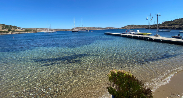 Yachts at anchor Marathos Dodecanese