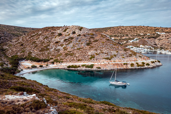 Sailing Agios Georgios port, Agathonisi.