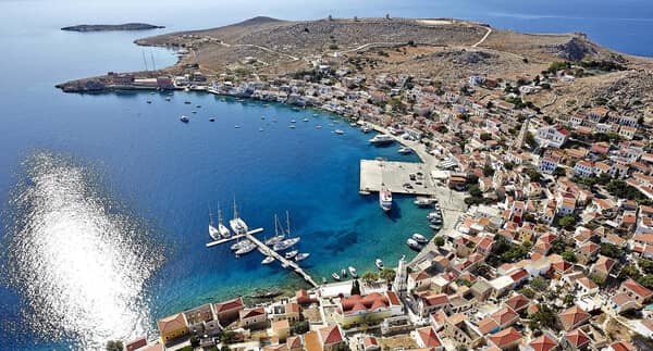 Chalki port: yacht charters out of Rhodes island, Greece