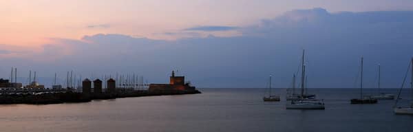 Anchorage of Mandraki port Rhodes