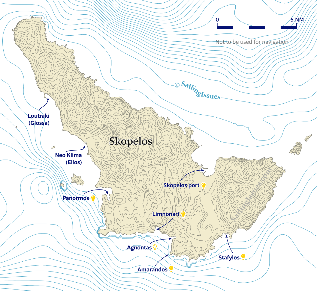 Skopelos island nautical chart
