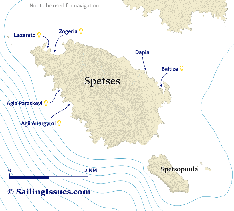 Spetses island nautical chart