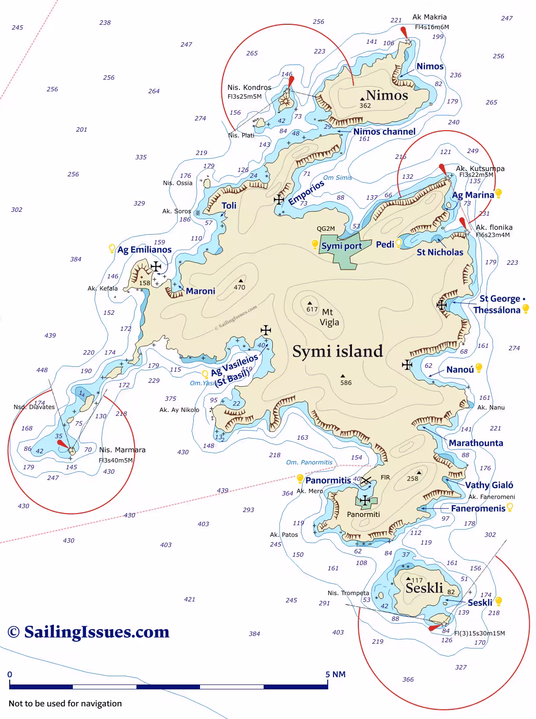 Symi island nautical chart