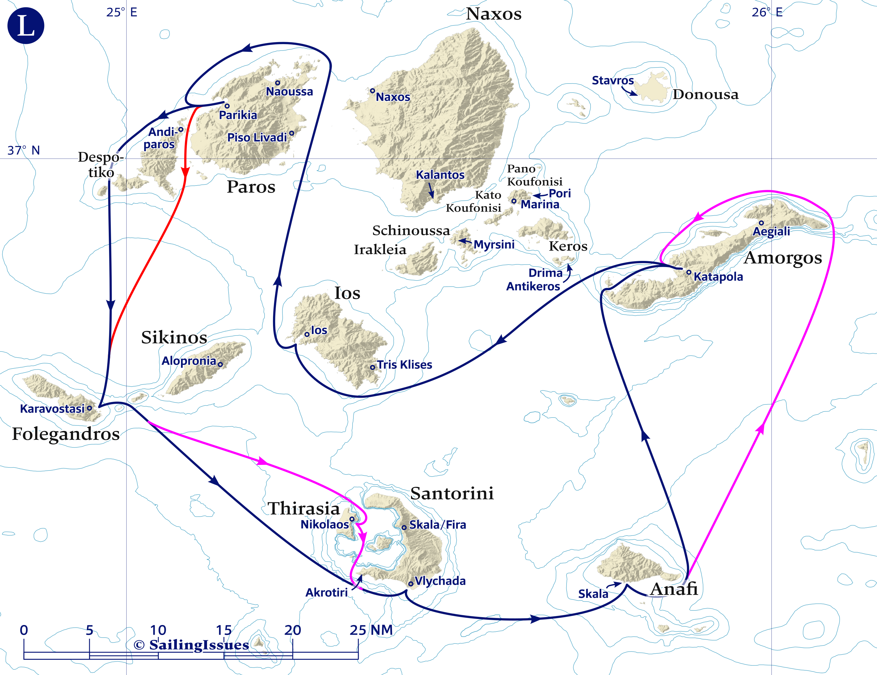 Yacht charters: Route L South Ionian route of Anchorages