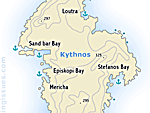 Map of the stunning island of Kythnos Kithnos