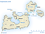 Map of Milos Melos and surrounding islands