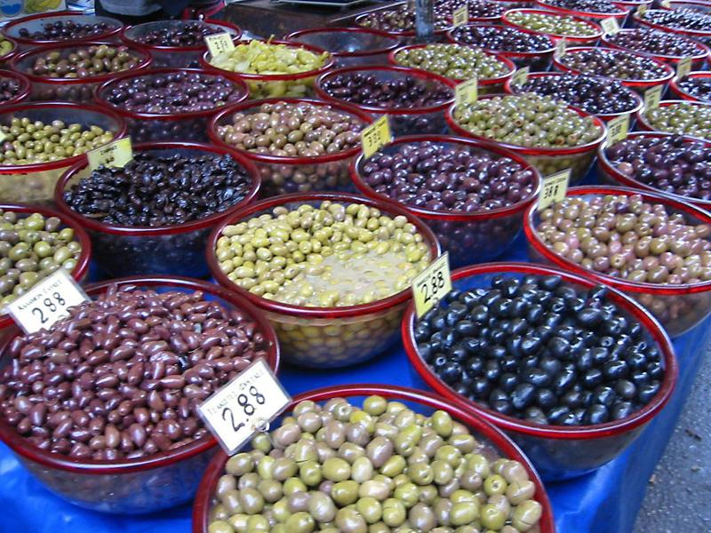 Greek olives - sailing in Greece - bareboat provisions and price lists