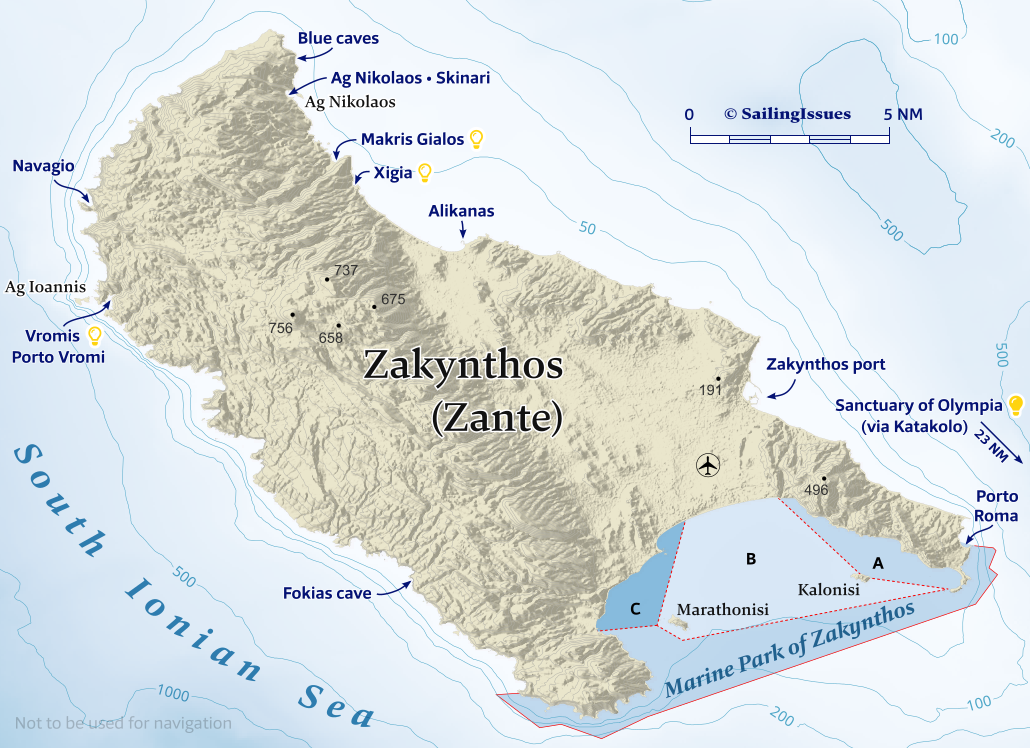 Zakynthos (Zante) nautical charts